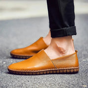 Oddychające skórzane loafersy
