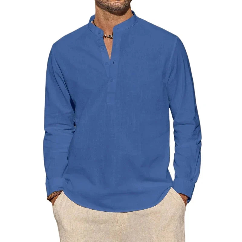 Elegancka Koszula Henley z Bawełny