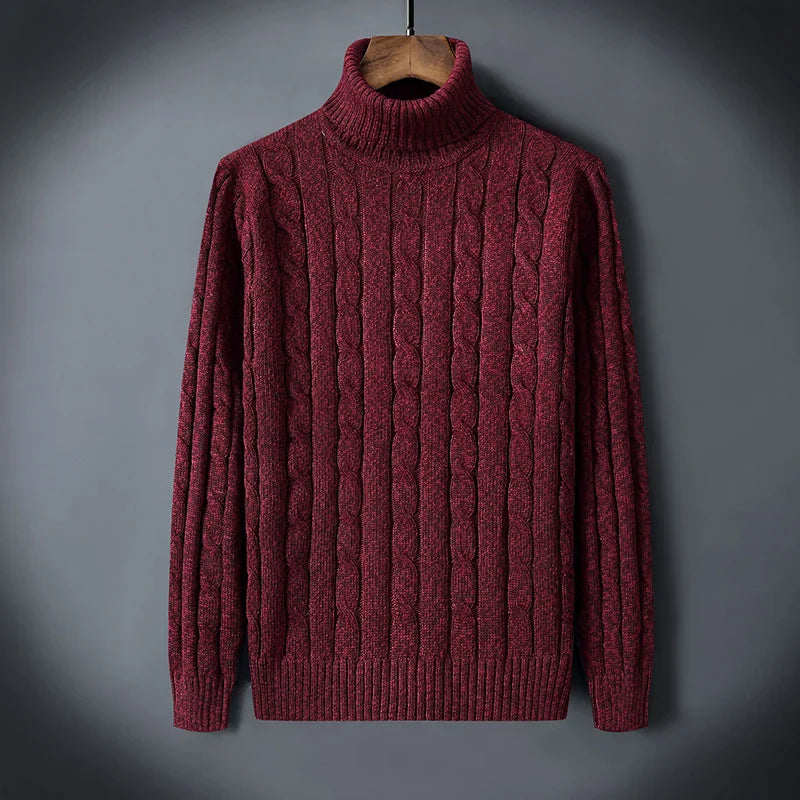 Elegancki Sweter z Wełny z Golfem