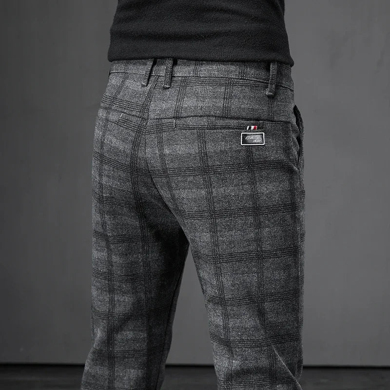 Casual w kratę spodnie