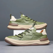 Skórzane buty z wysokimi podeszwami