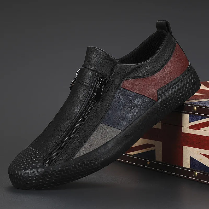 Skórzane buty z zamkiem
