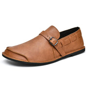 Skórzane Loafersy z klamrą