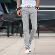 Slim Fit Lnianie Spodnie