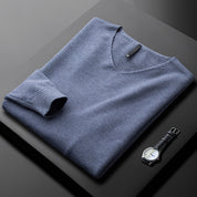 Elegancki Sweter z Kaszmiru z Dekoltem w Serek