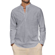 Elegancka Koszula Henley z Bawełny