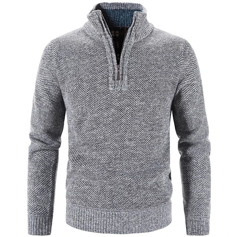 Elegancki Gruby Polarowy Sweter na Zamek