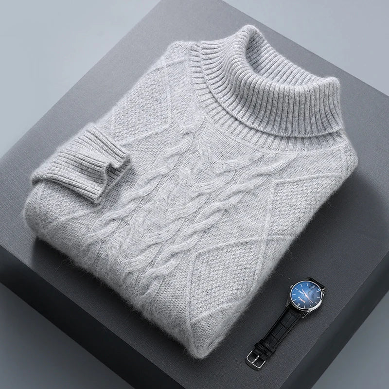 Elegancki Sweter Kaszmirowy z Wzorem
