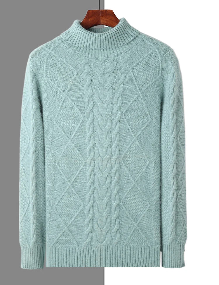 Elegancki Sweter Kaszmirowy z Wzorem