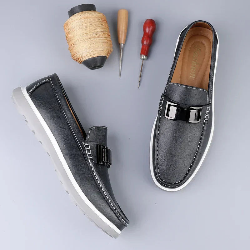 Luksusowe skórzane loafersy