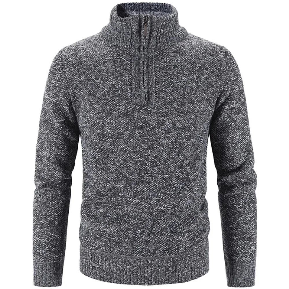 Elegancki Gruby Polarowy Sweter na Zamek