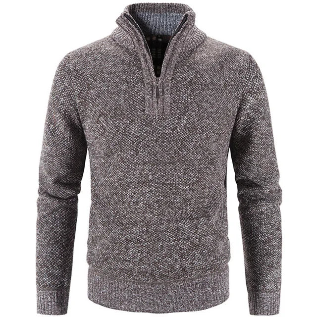Elegancki Gruby Polarowy Sweter na Zamek