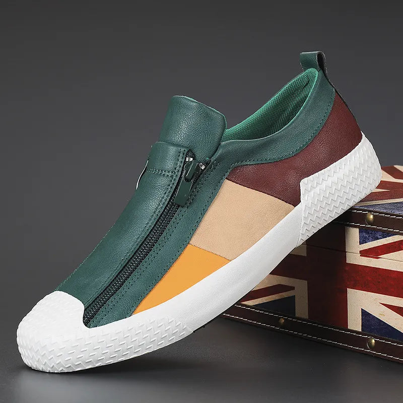 Skórzane buty z zamkiem