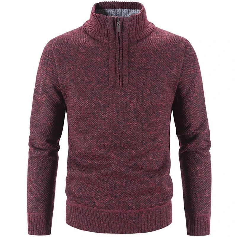Elegancki Gruby Polarowy Sweter na Zamek