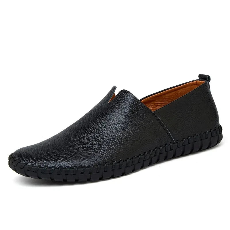 Eleganckie, oddychające skórzane loafersy