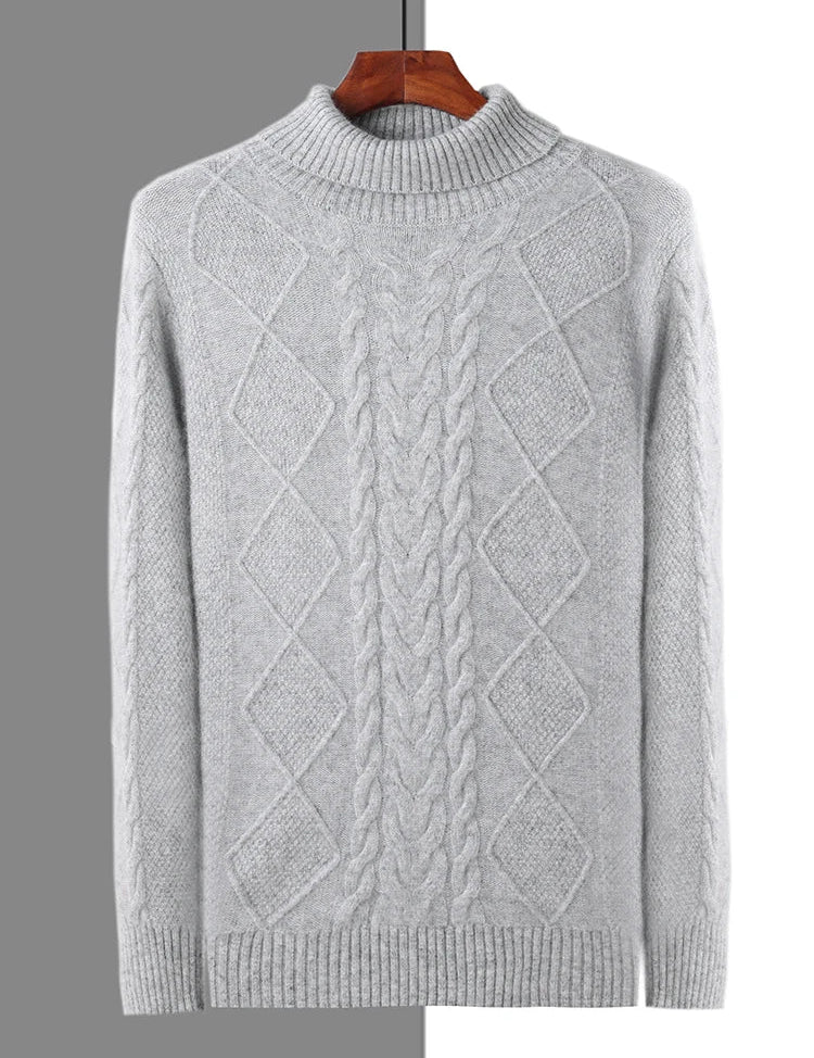 Elegancki Sweter Kaszmirowy z Wzorem