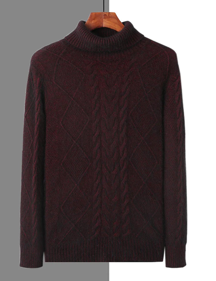 Elegancki Sweter Kaszmirowy z Wzorem