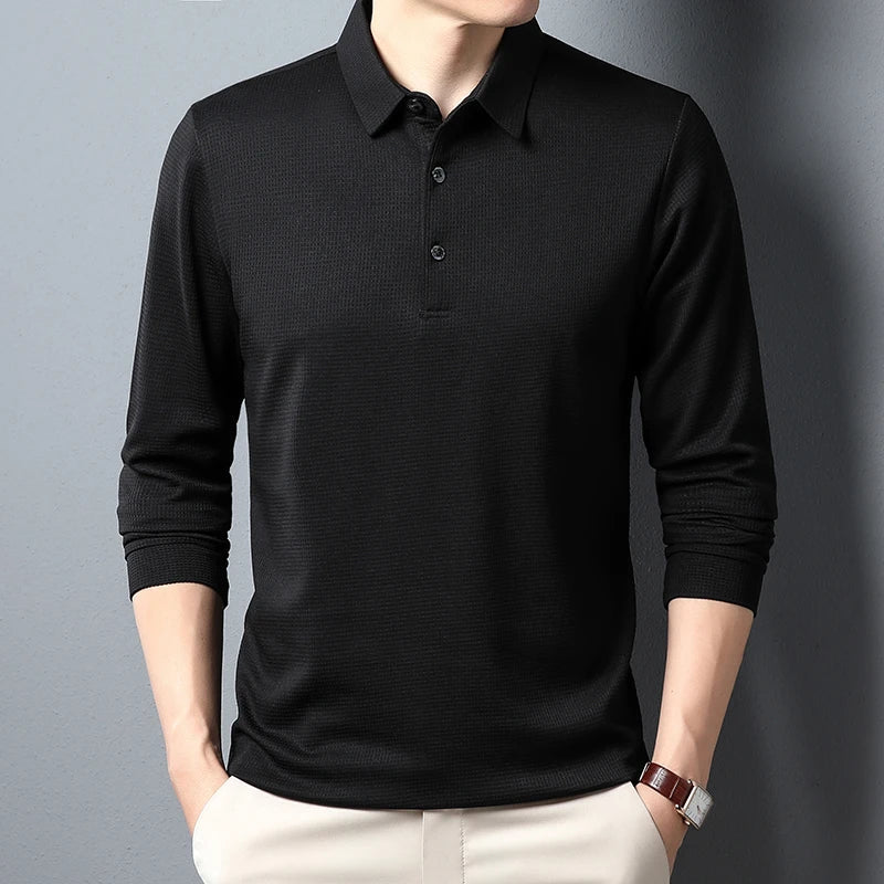 Elegancka Koszulka Polo z Długim Rękawem
