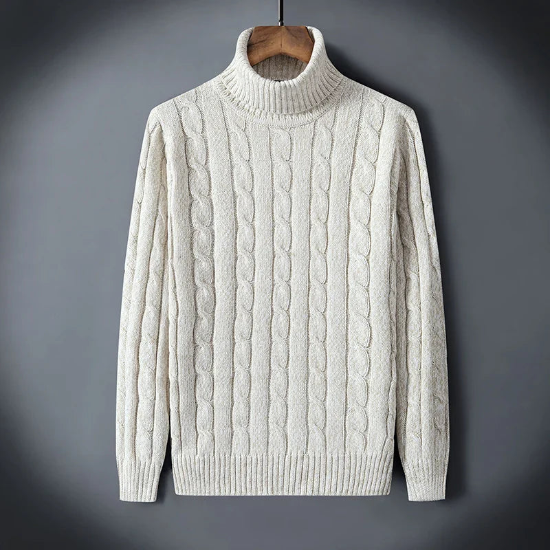 Elegancki Sweter z Wełny z Golfem