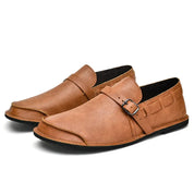 Skórzane Loafersy z klamrą