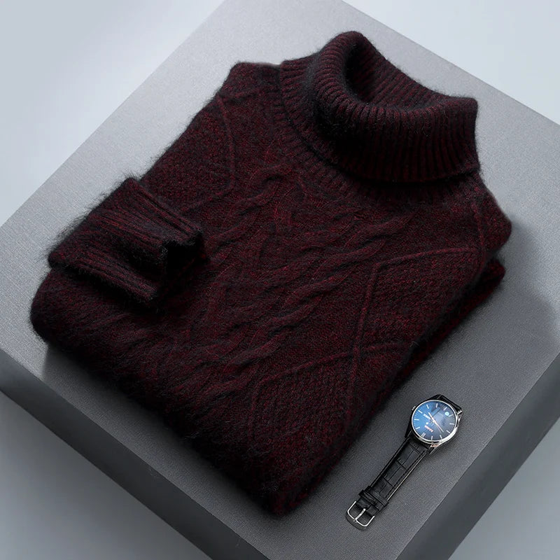Elegancki Sweter Kaszmirowy z Wzorem