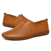 Eleganckie, oddychające skórzane loafersy