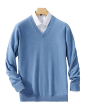 Elegancki Sweter z Dekoltem w Serek