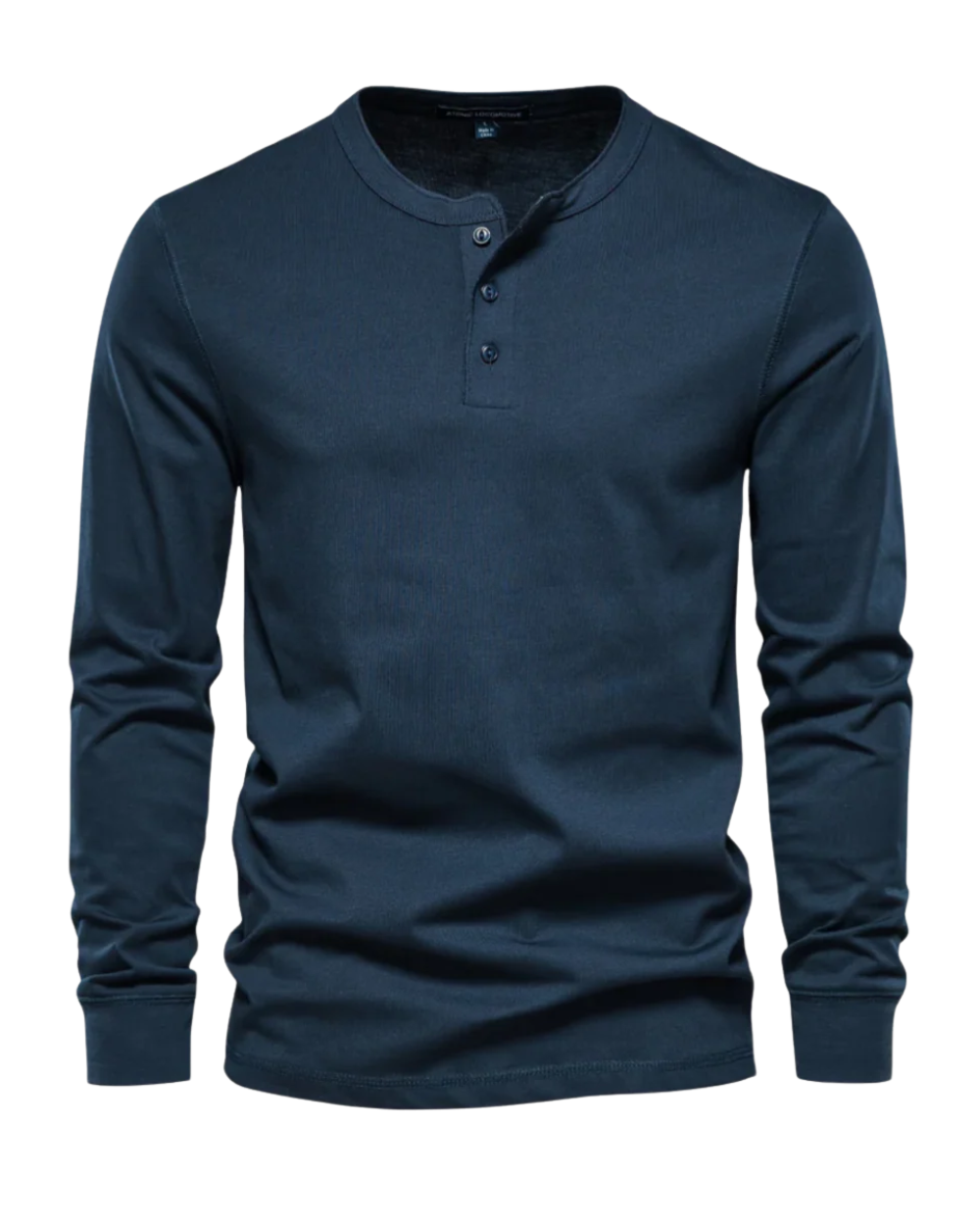 Elegancka Bawełniana Koszula Henley z Długim Rękawem