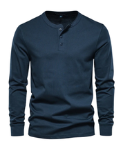 Elegancka Bawełniana Koszula Henley z Długim Rękawem