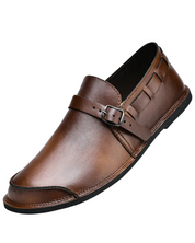 Skórzane Loafersy z klamrą