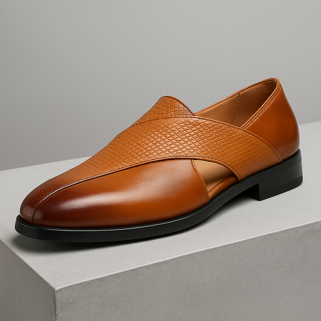 Vintage skórzane loafersy