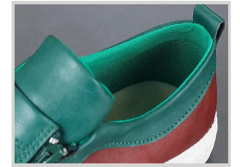 Skórzane buty z zamkiem