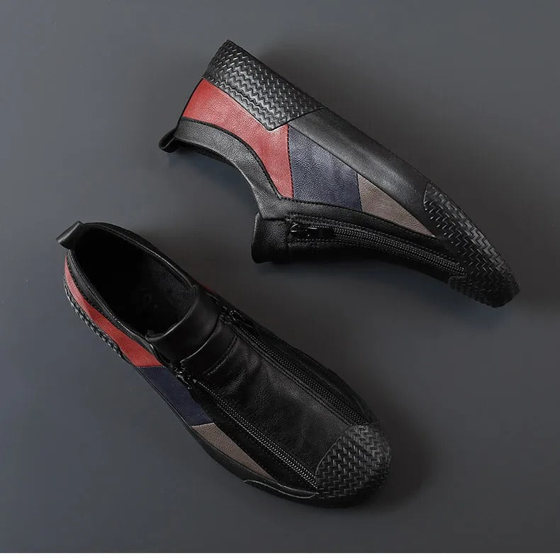 Skórzane buty z zamkiem