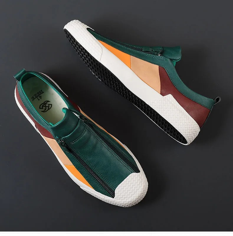 Skórzane buty z zamkiem