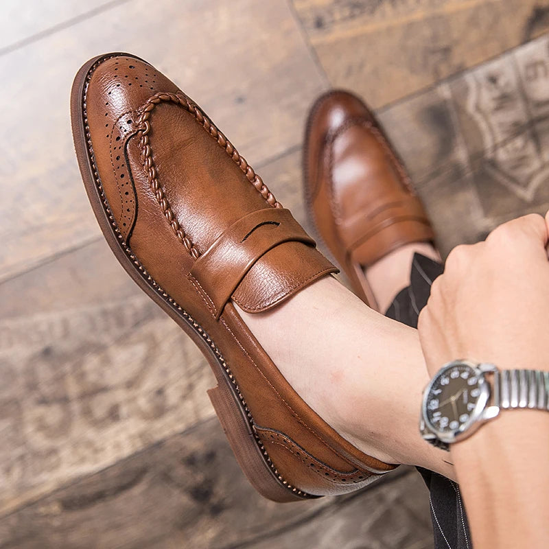 Eleganckie skórzane loafersy