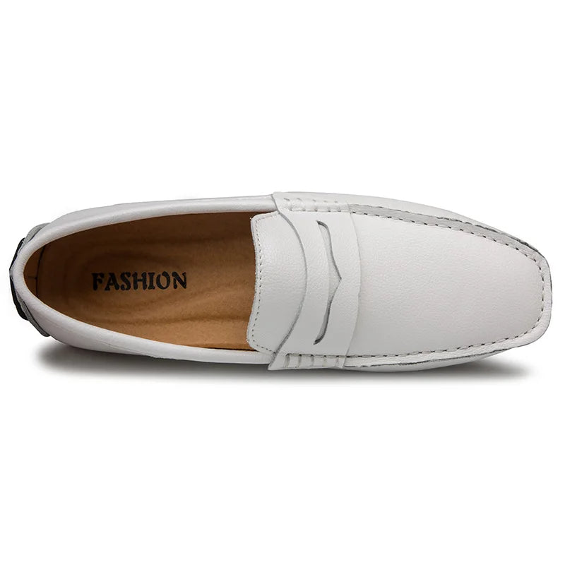 Casual skórzane letnie loafersy