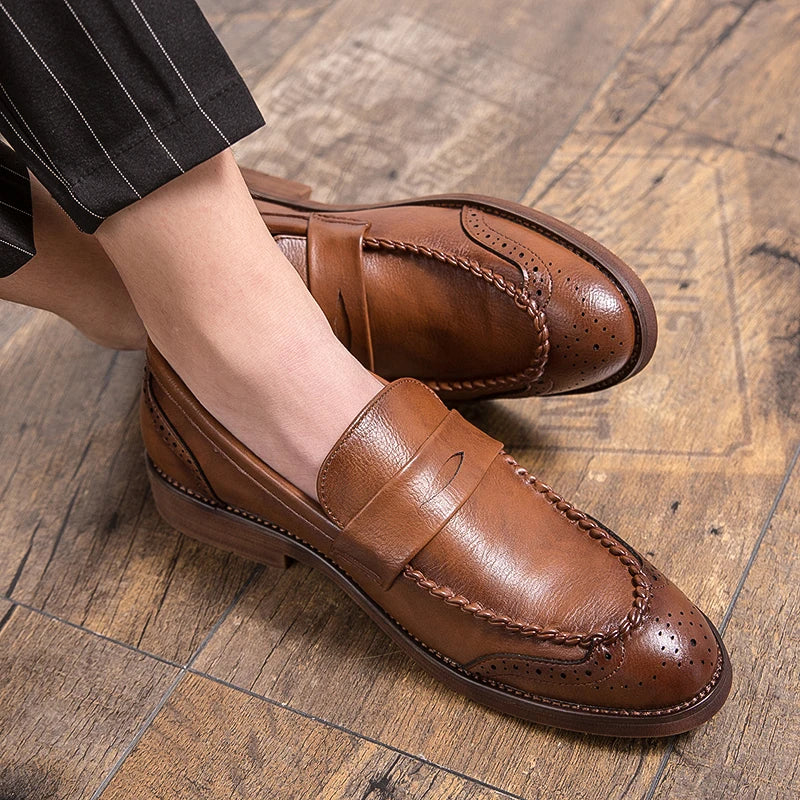 Eleganckie skórzane loafersy