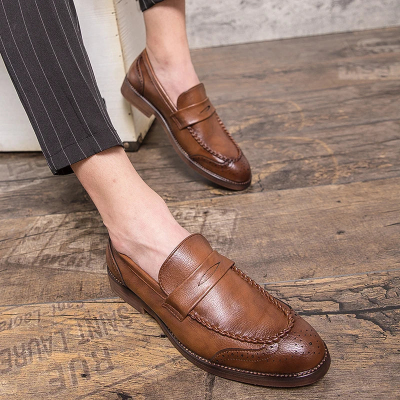 Eleganckie skórzane loafersy