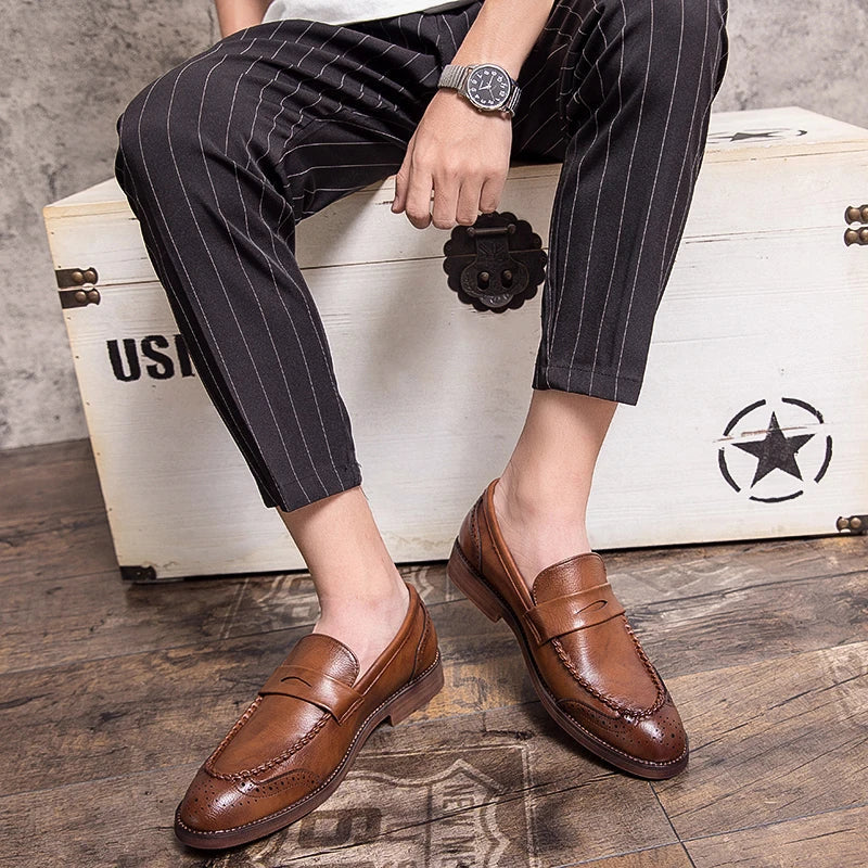 Eleganckie skórzane loafersy