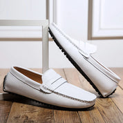 Casual skórzane letnie loafersy