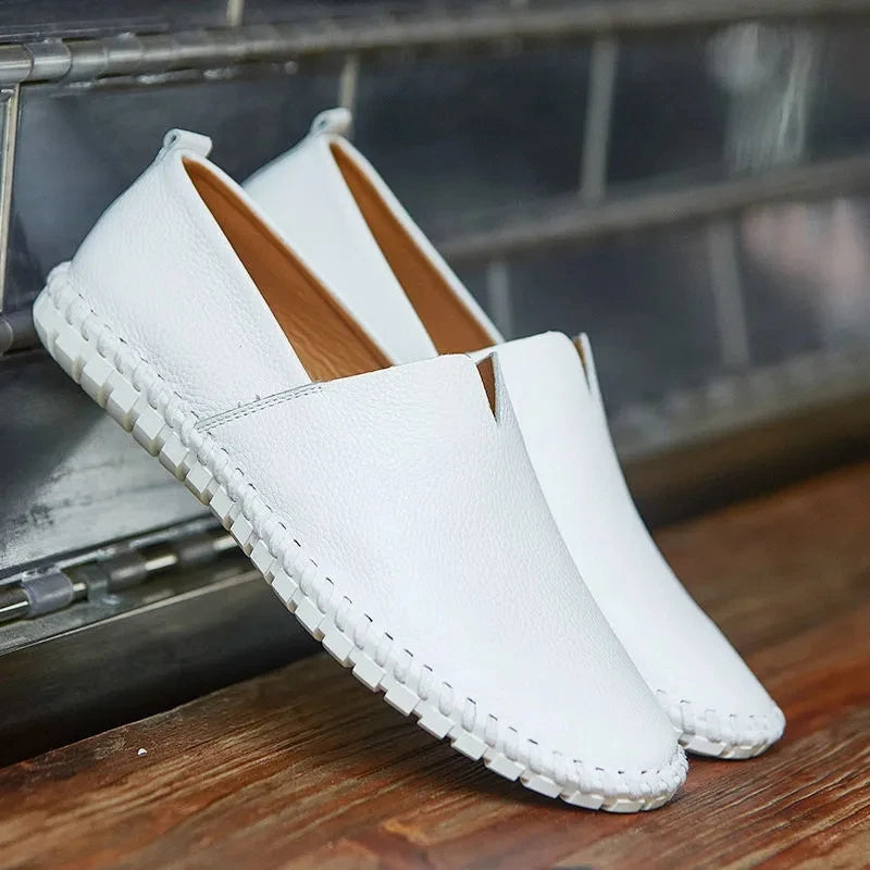 Oddychające skórzane loafersy