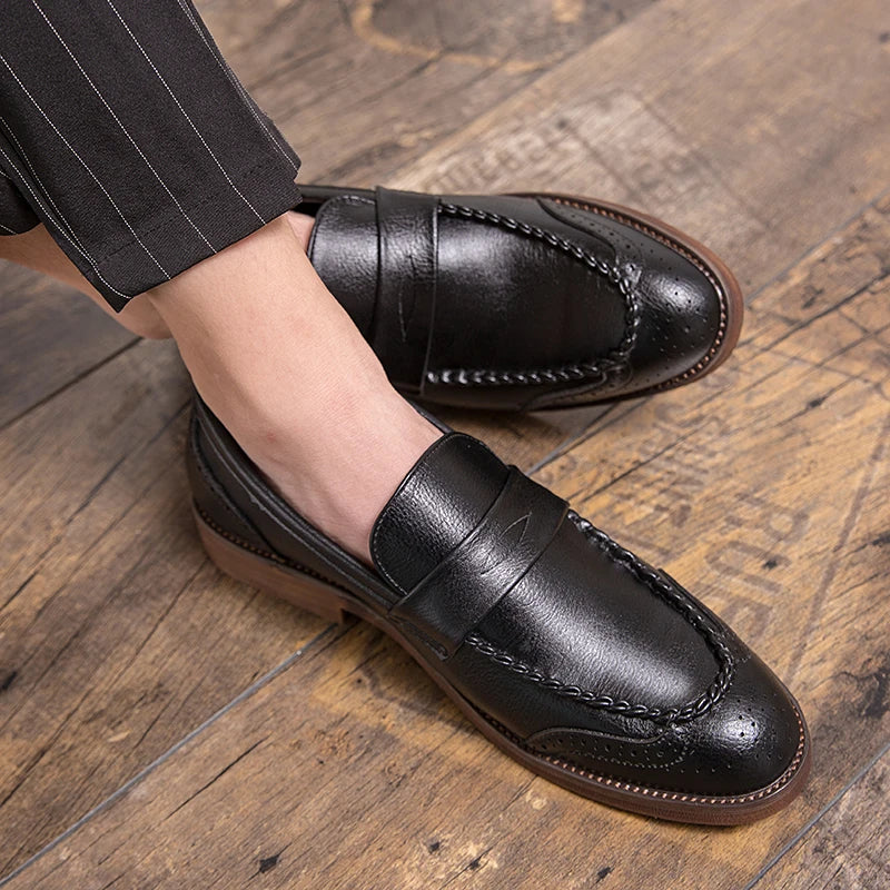 Eleganckie skórzane loafersy