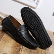 Casual skórzane letnie loafersy