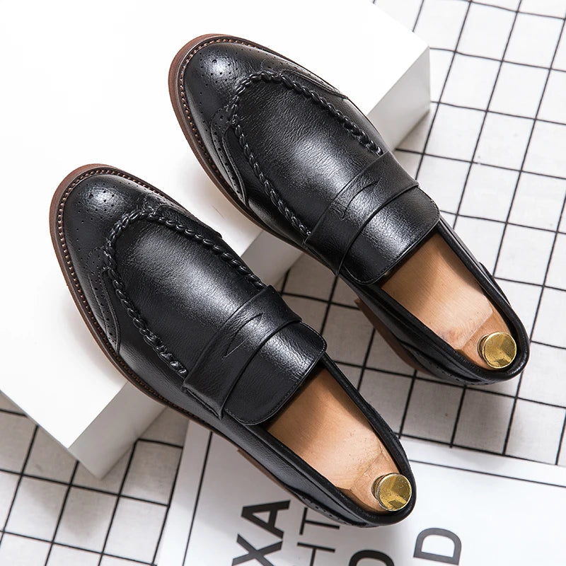 Eleganckie skórzane loafersy