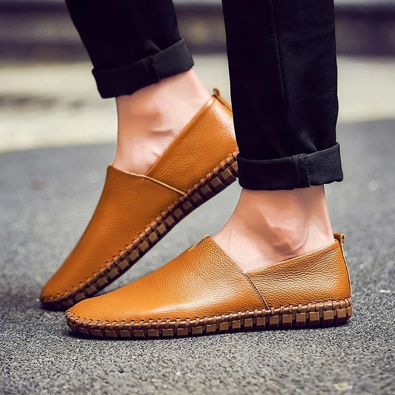 Oddychające skórzane loafersy