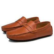 Casual skórzane letnie loafersy