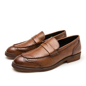 Eleganckie skórzane loafersy
