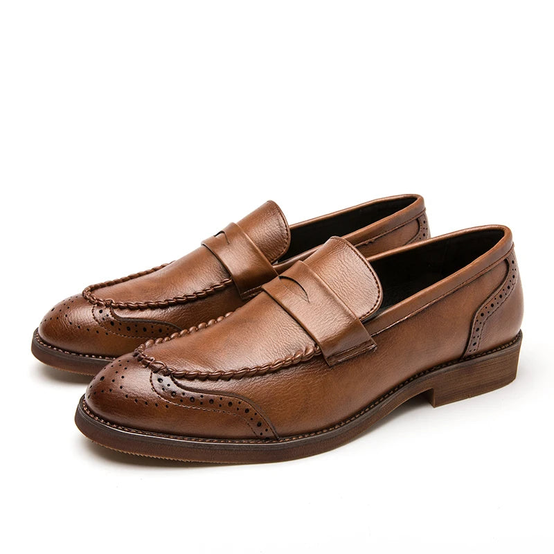 Eleganckie skórzane loafersy