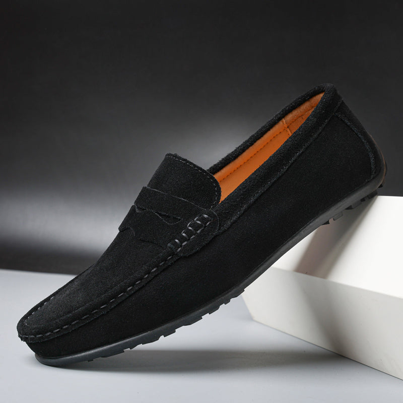 Retro zamszowe męskie loafersy