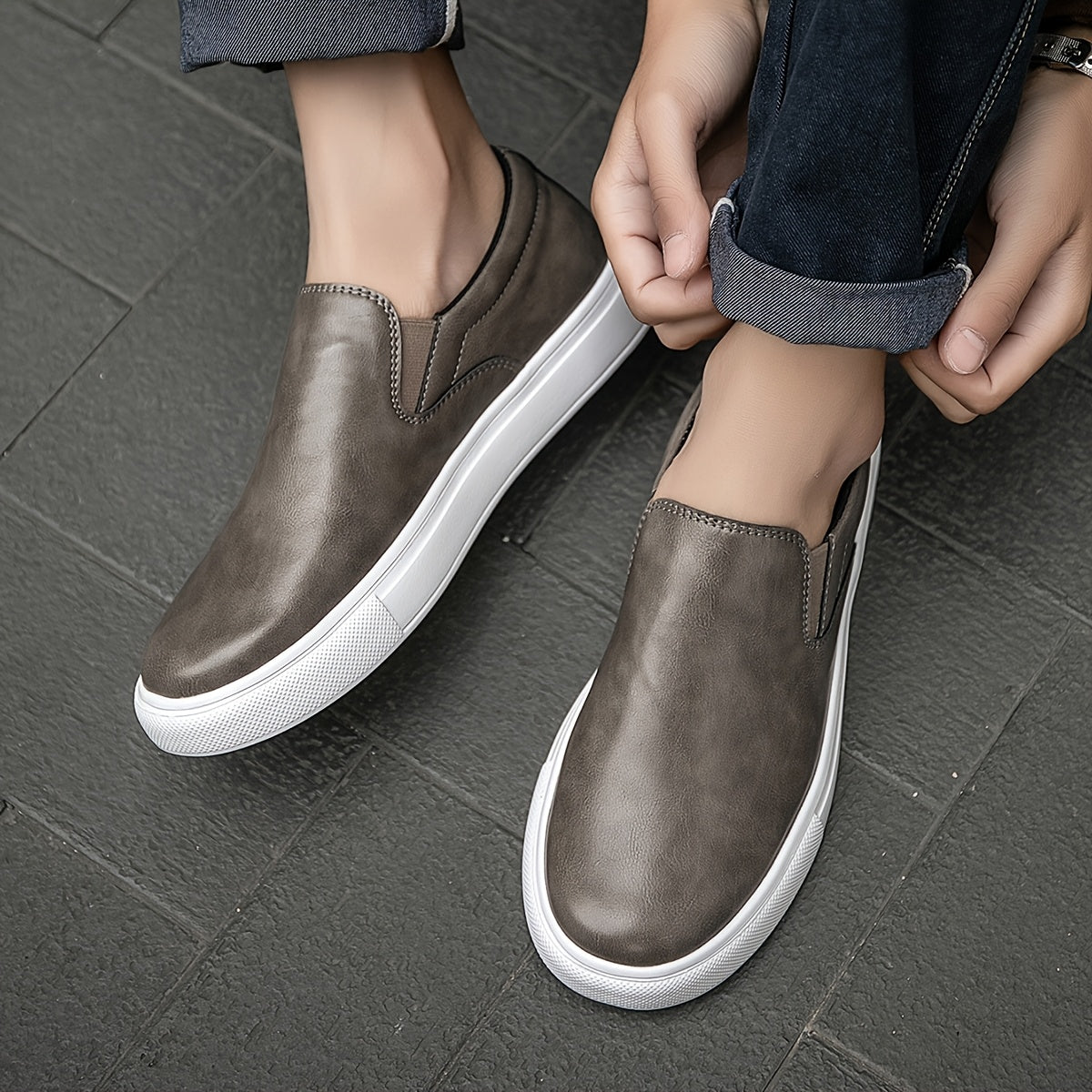 Casual skórzane buty wsuwane